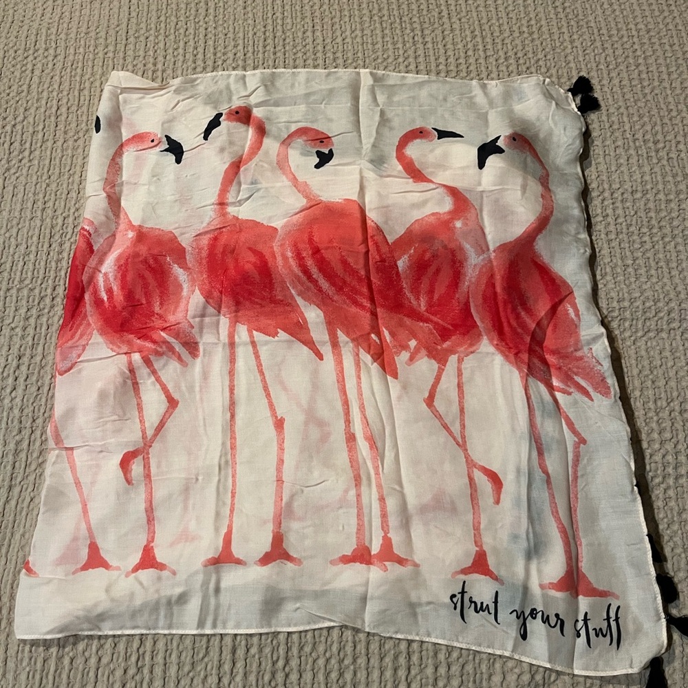 Kate Spade - “Strut Your Stuff” Flamingo Scarf (Extra Long 29.5” x 80”)
